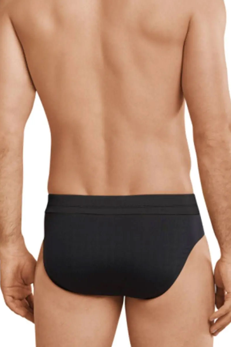 Schiesser Zwemslip zwart met ritszakje