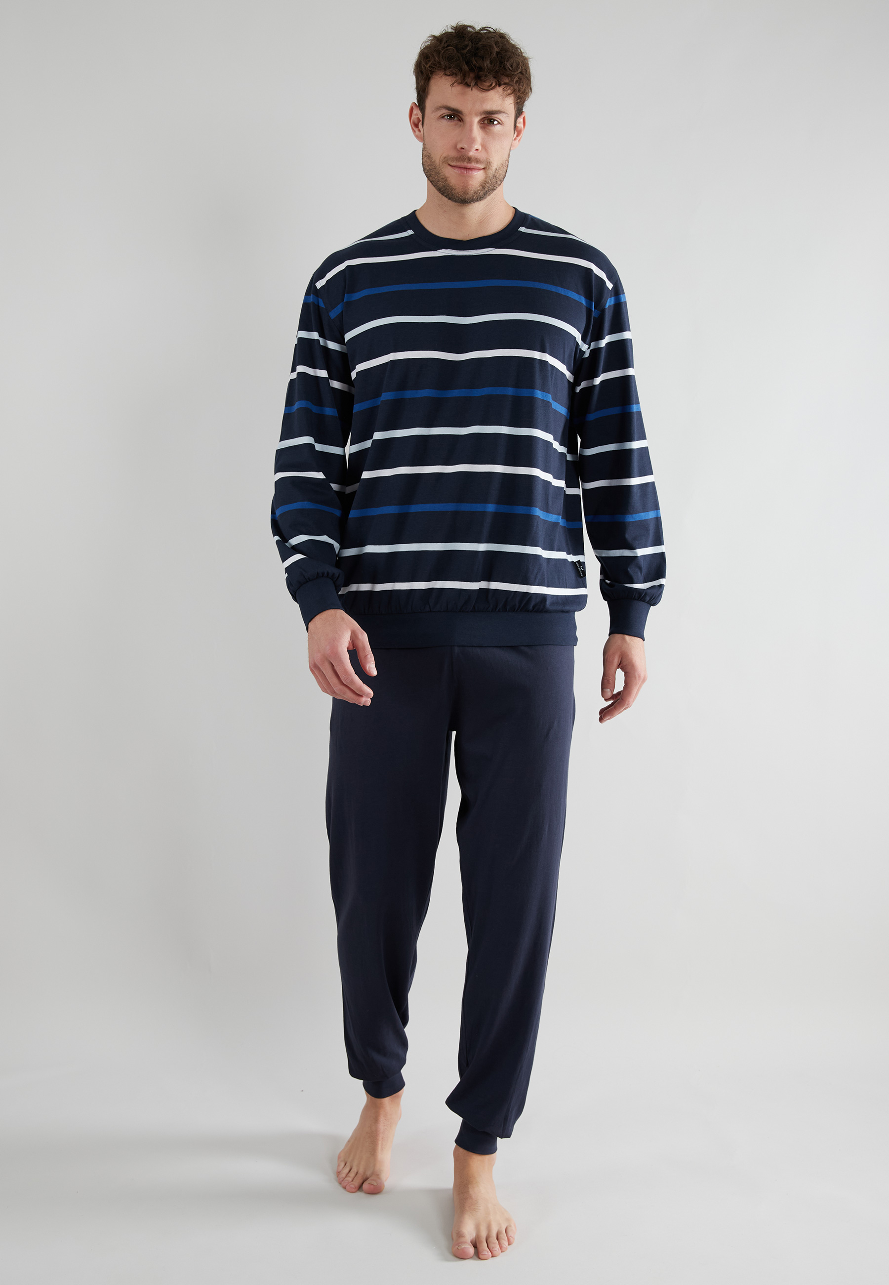 Gotzburg pyjama klima activ met boorden blauw 