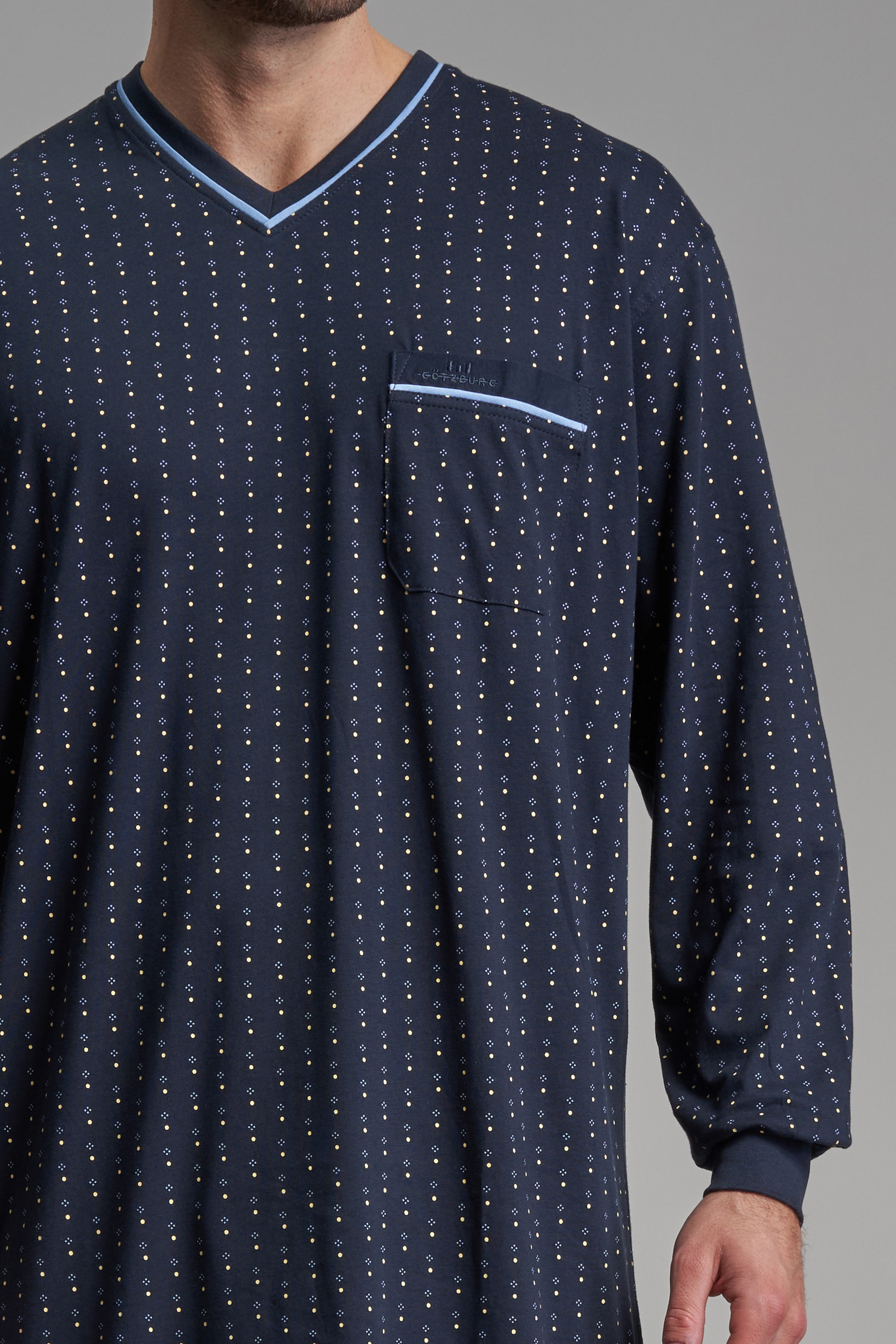 Gotzburg Nachthemd V-hals blauw