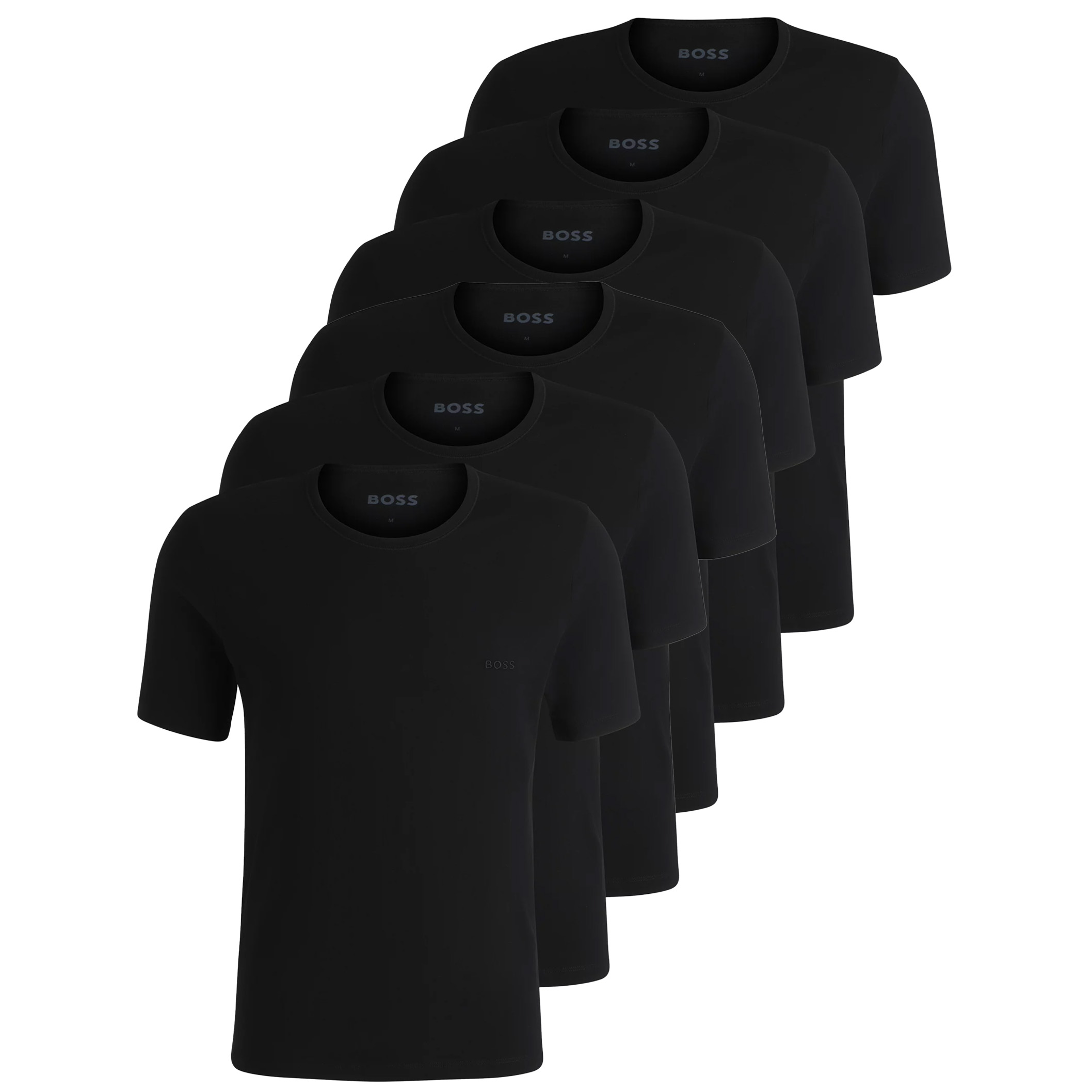 Hugo Boss T-shirt ronde hals 6-pack zwart