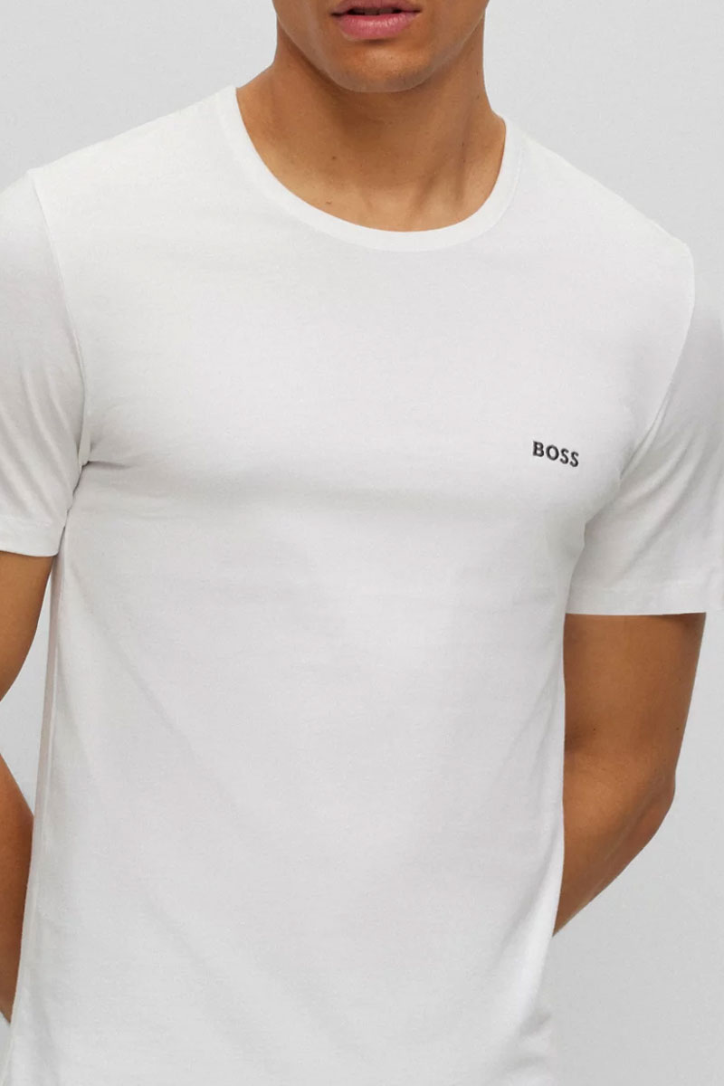Hugo Boss T-shirt O-hals grijs-blauw-wit 3-pack