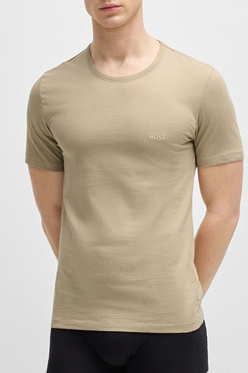 Hugo Boss T-shirt Classic 3-pack beige-zwart-+wit