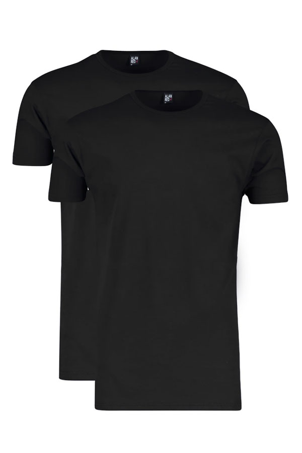 Alan Red T-shirts Derby extra lang zwart 2-pack