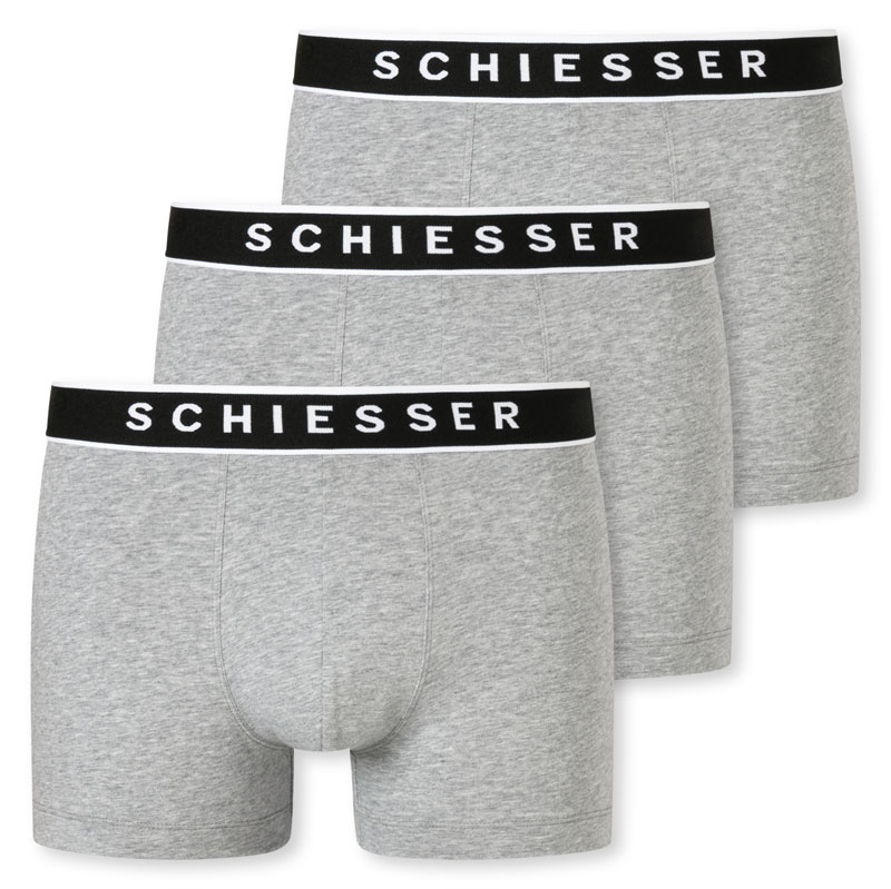 Schiesser boxershorts grijs 95-5 3-pack 