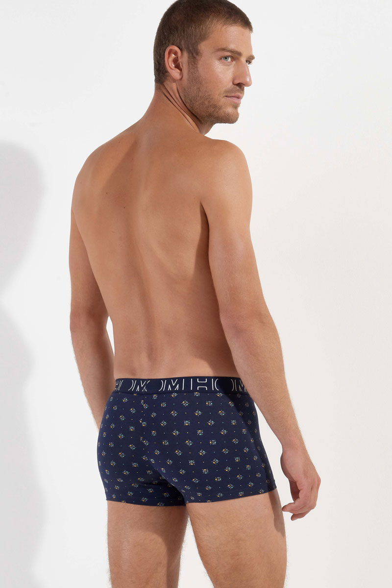Hom boxershort Davide blauw met print 2-pack