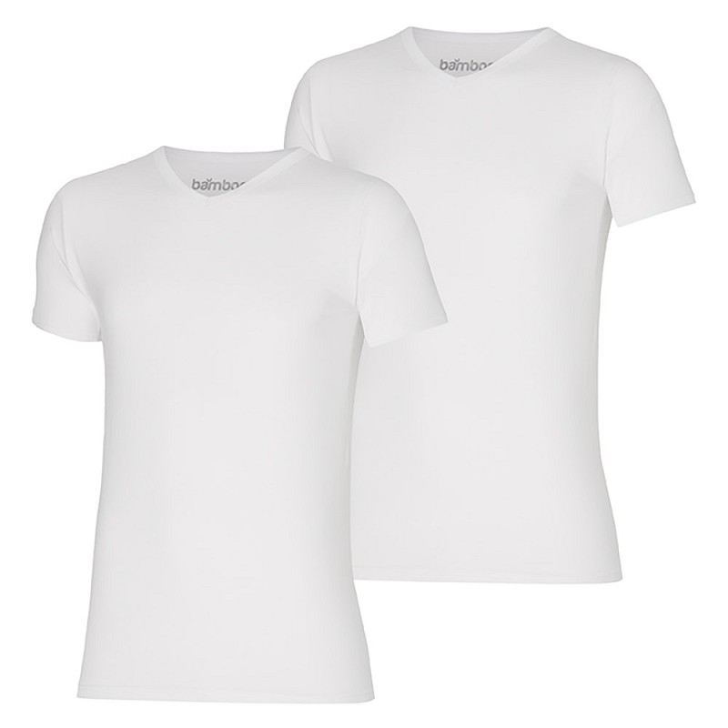 Apollo Bamboo T-shirts V-hals 4-pack wit 