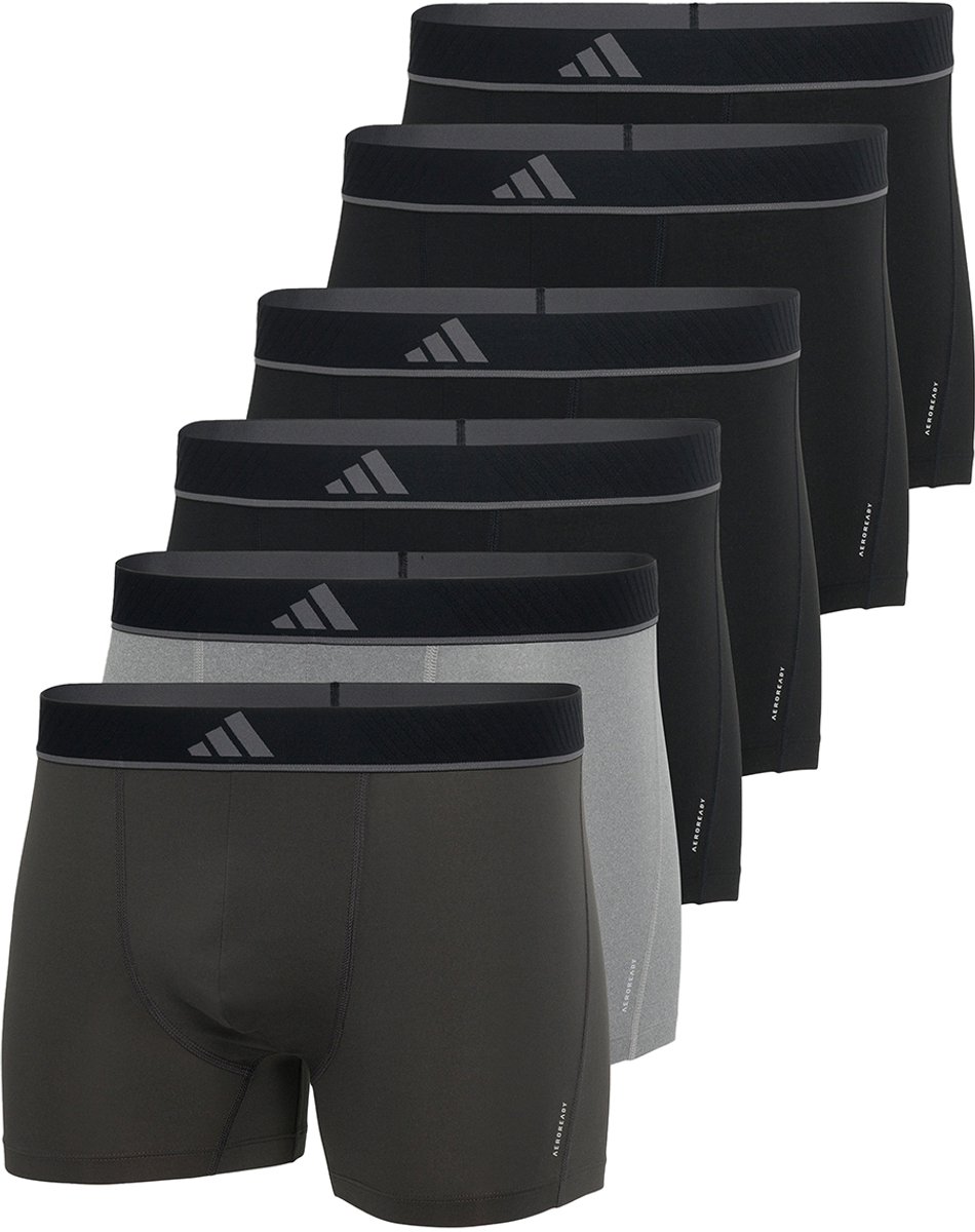 Adidas Boxershorts Micro flex Trunk  6-pack zwart grijs  