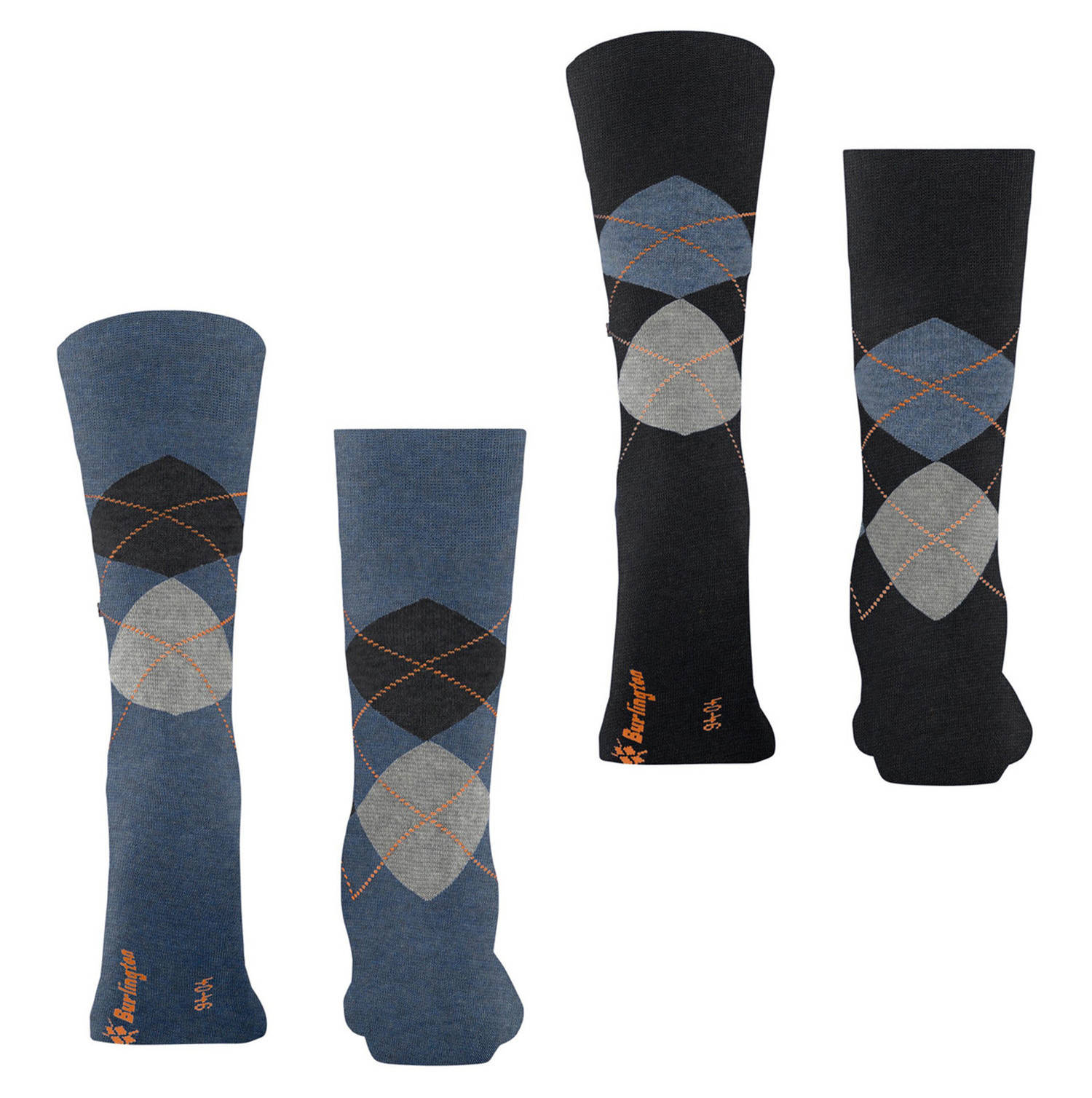 Everyday Argyle heren sokken 2-paar denim melange