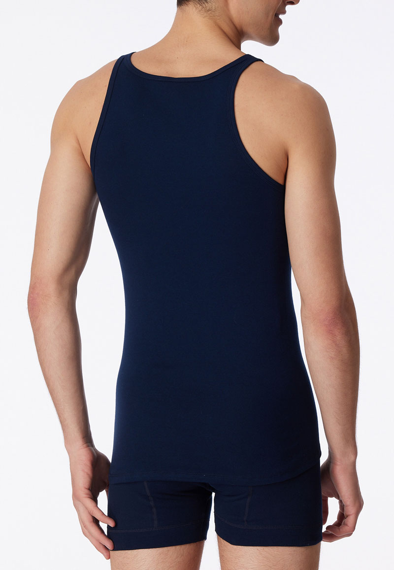 Schiesser hemd original feinripp blauw