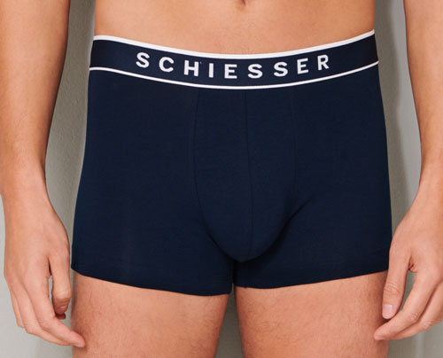 Schiesser Boxershorts 95/5 blauw 3-pack voorkant