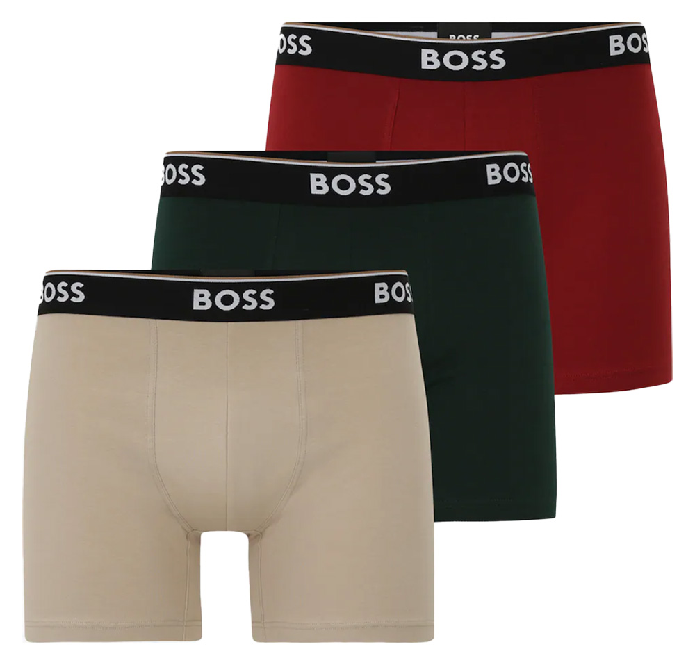 Hugo Boss Power boxershorts 3-pack beige-rood-groen