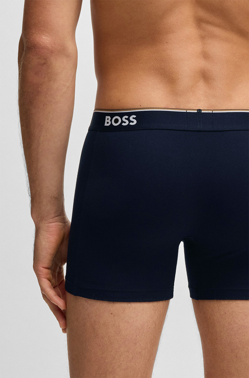 Hugo Boss Power boxershorts 3-pack beige-terra-blauw