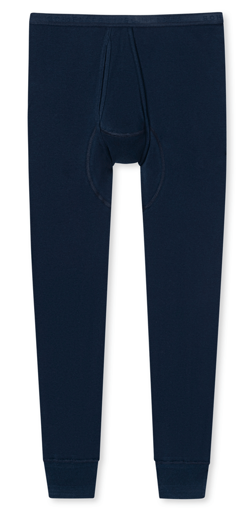 Schiesser lange onderbroek voorkant blauw