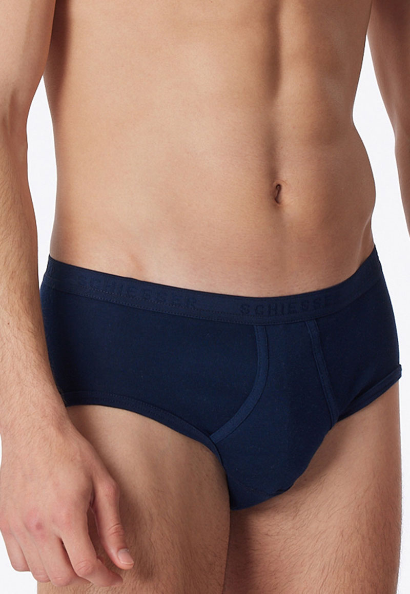 Schiesser Sportslip original 2-Pack met gulp blauw
