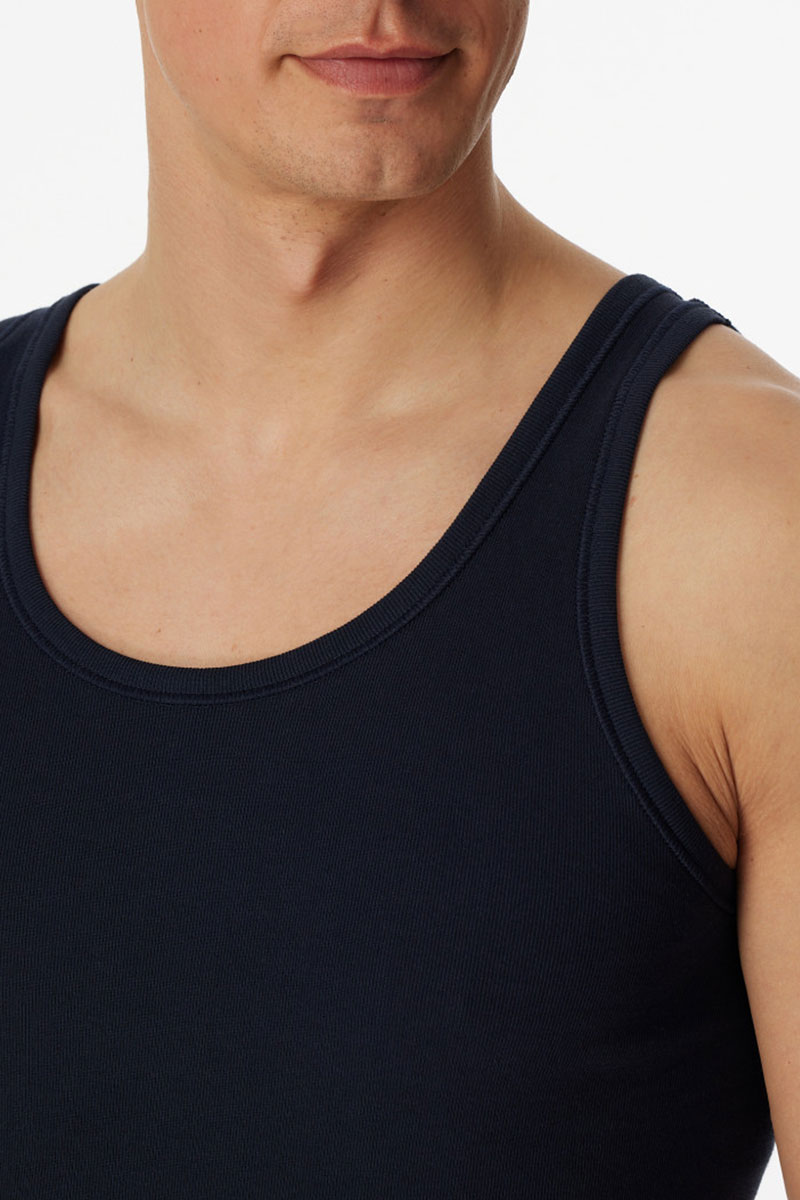 Schiesser Singlet Cotton Essential 2-pack navy