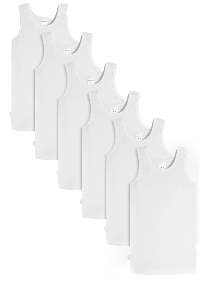 Schiesser Hemden cotton essentials  6-pack wit