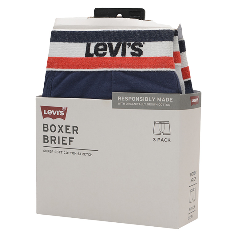 Levis boxershorts 3-pack blauw-grijs