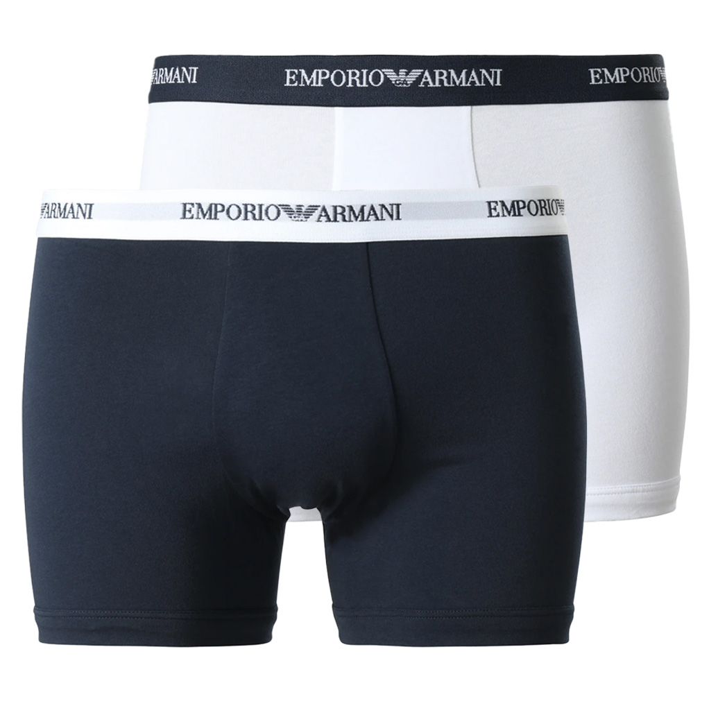 Armani Boxershorts Core 2-pack blauw-wit