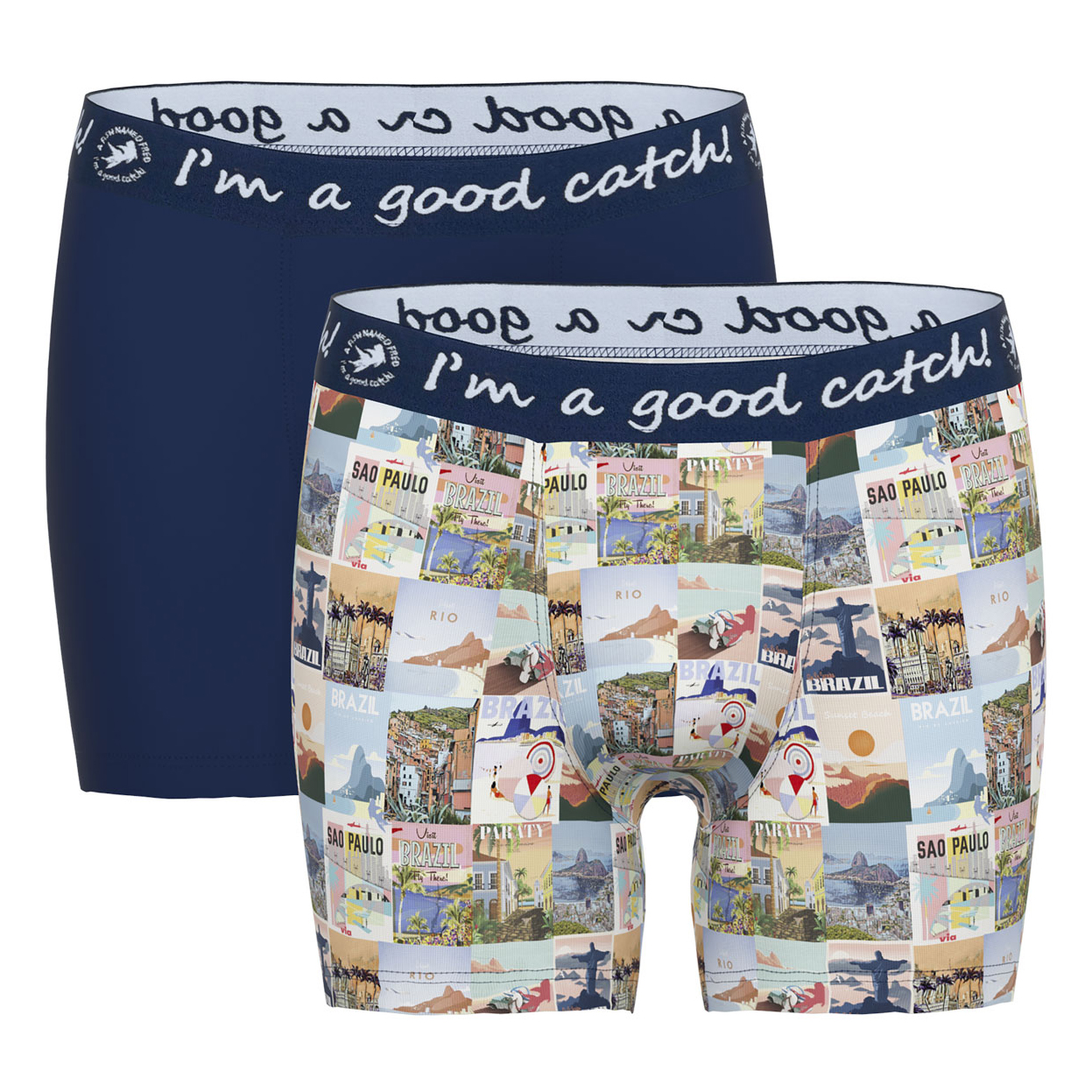 A Fish named Fred Boxershorts 2-pack Brasil print