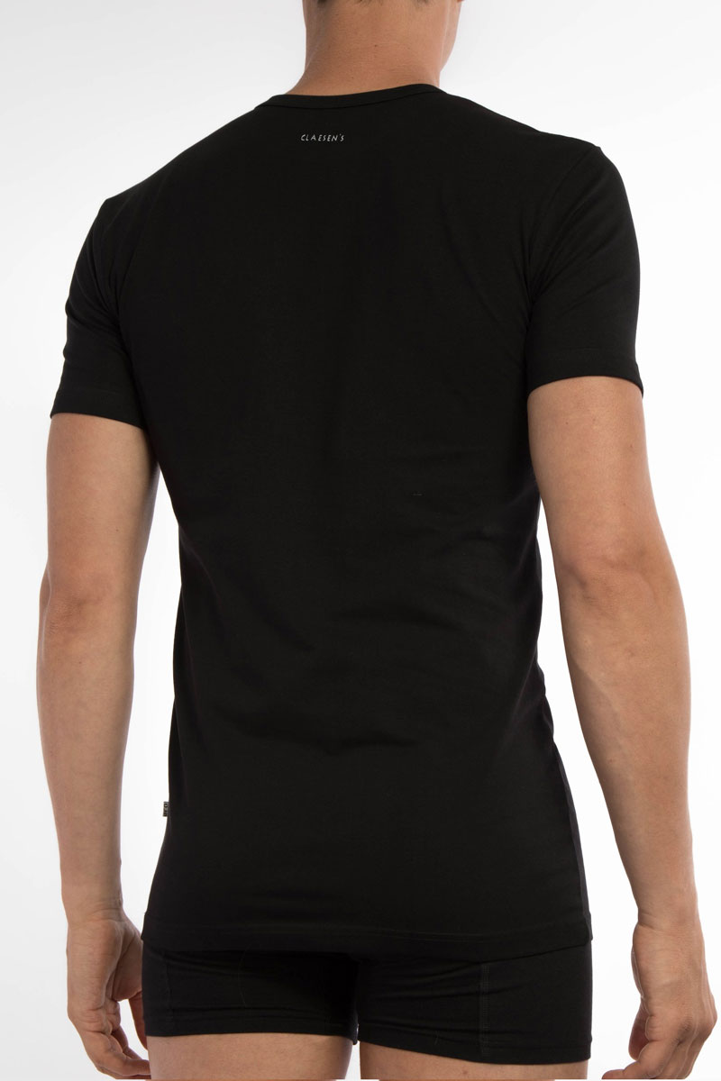 Claesens T-shirt O-hals zwart 2-pack