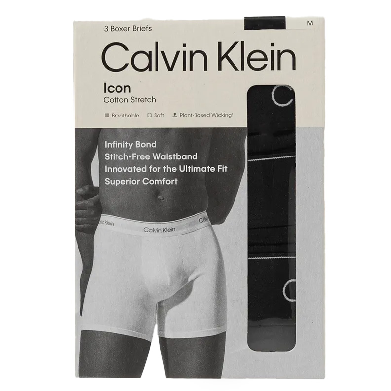 Calvin Klein Icon boxershort lang 3-pack zwart