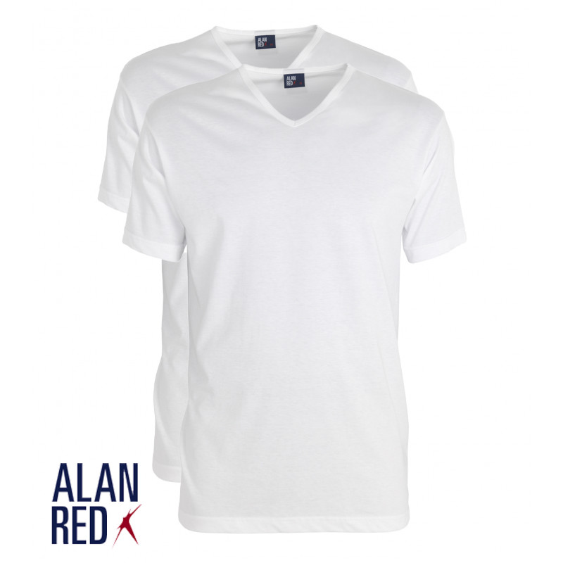 Alan Red Vermont  T-shirts extra lang 2-pack wit