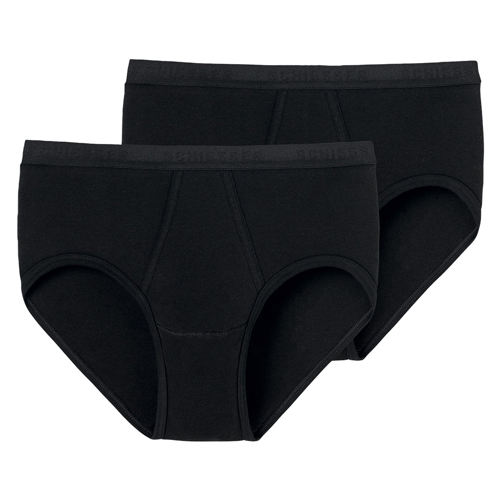 Schiesser Sportslip original 2-Pack met gulp zwart