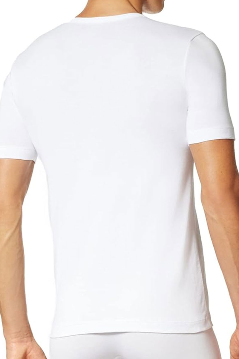 Schiesser T-shirt V-hals Uncover 4-pack wit