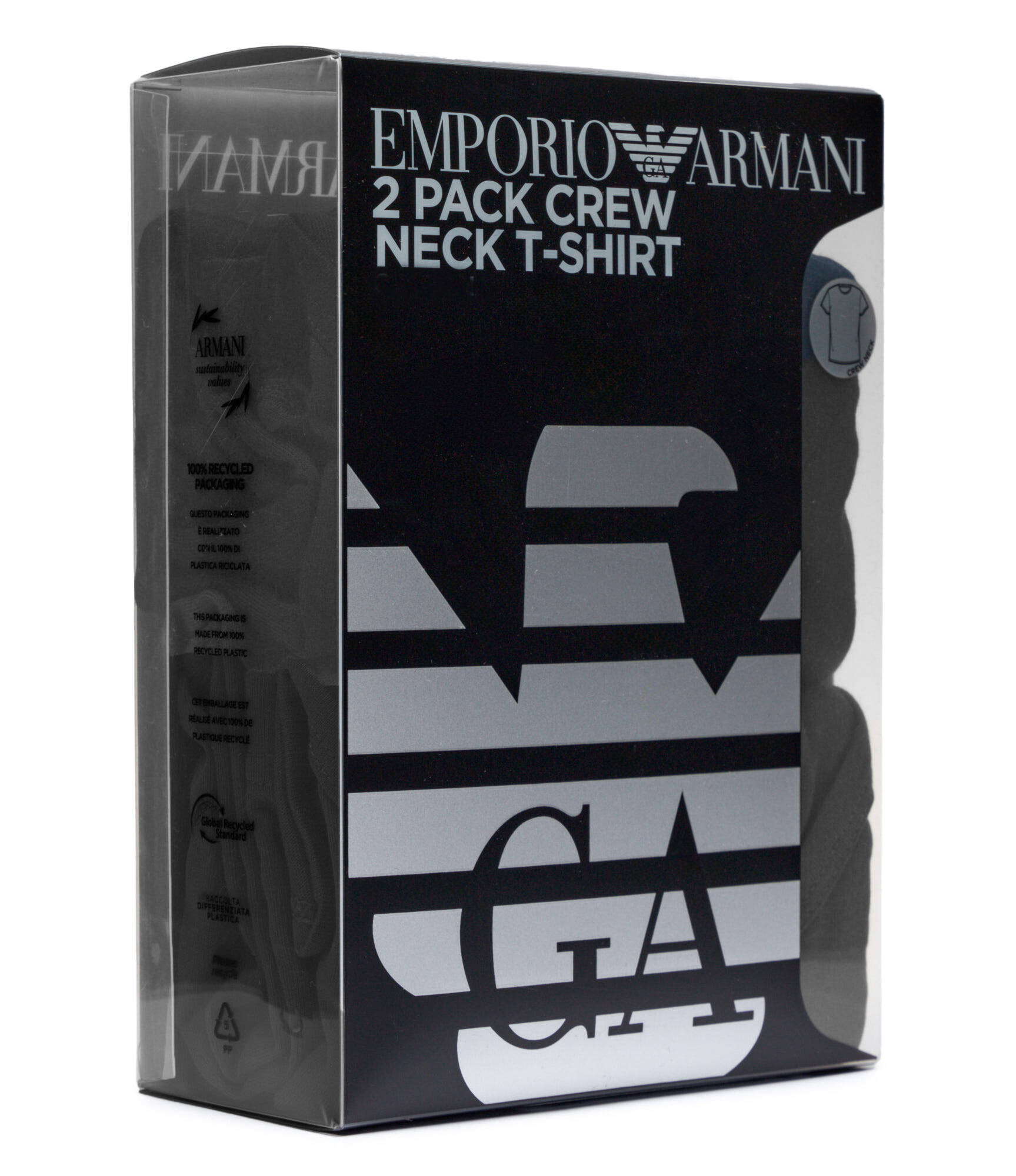 Armani T-shirts Core 2-pack zwart