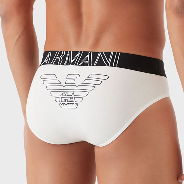 Armani witte slip Big Eagle print model