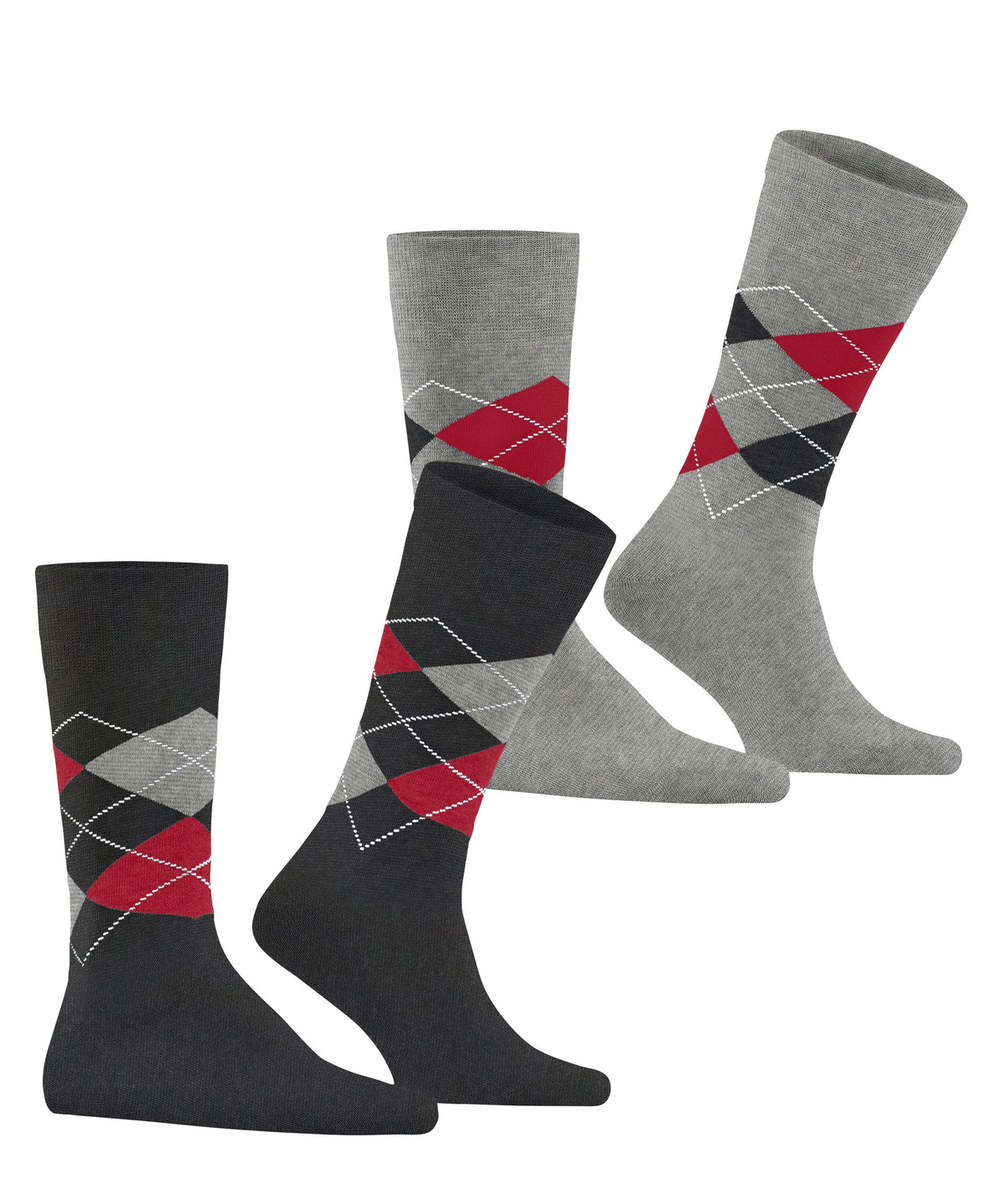 Everyday Argyle heren sokken 2-paar antraciet-grijs 
