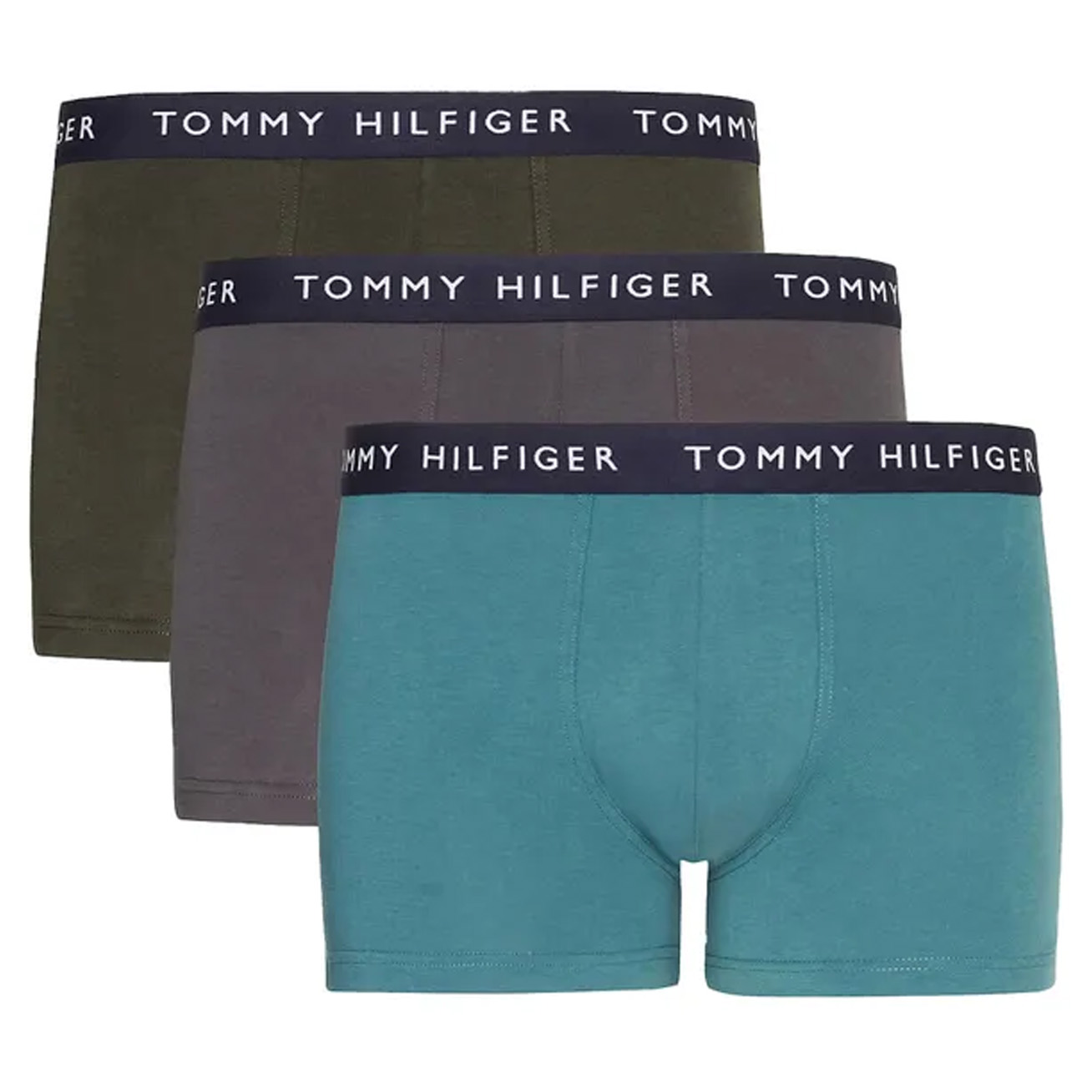 Tommy Hilfiger boxershorts 3-pack groen-grijs