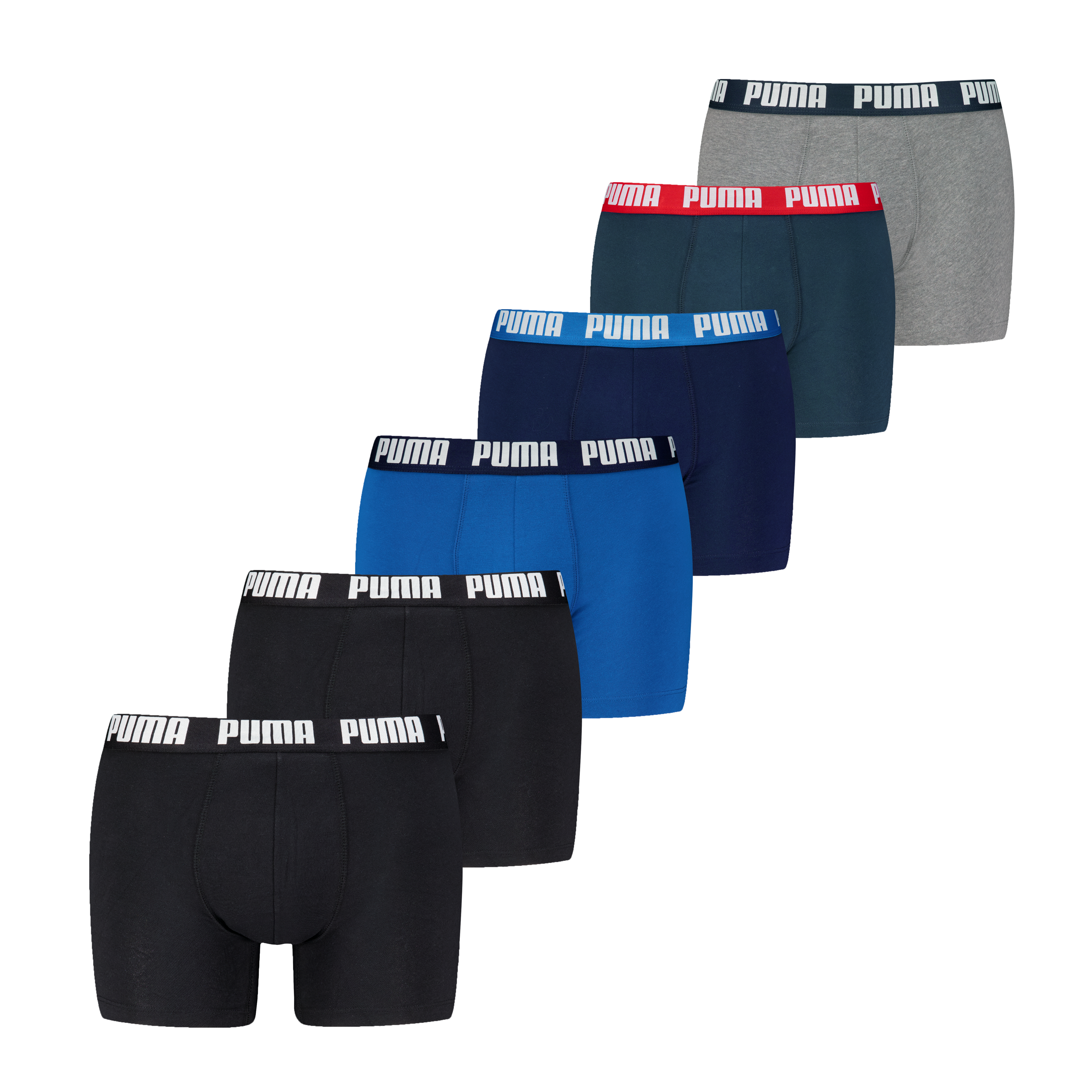 Puma everyday  Boxershorts 6-pack blauw-zwart