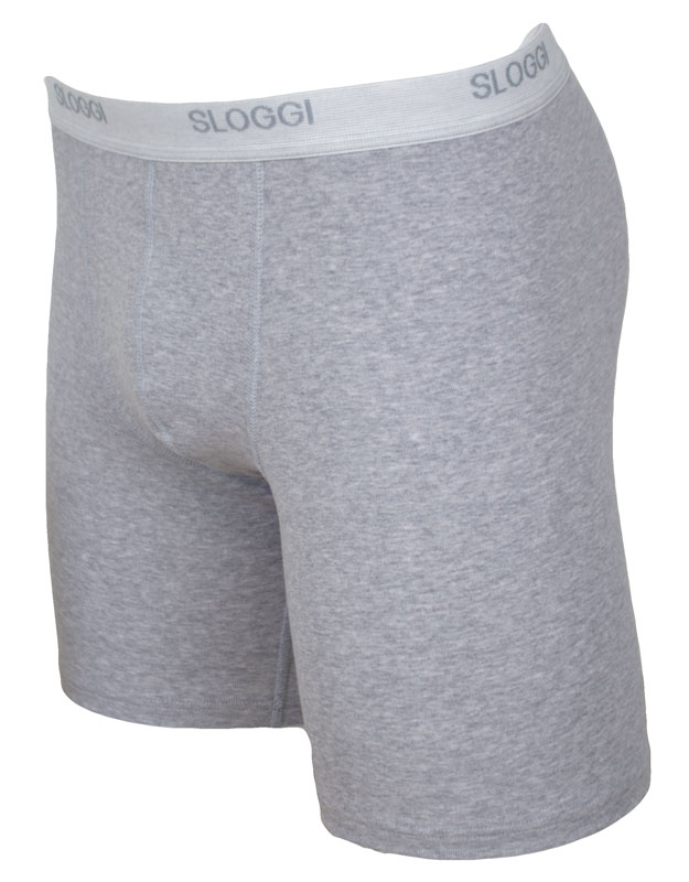 Sloggi boxershort Basic long grijs zijkant