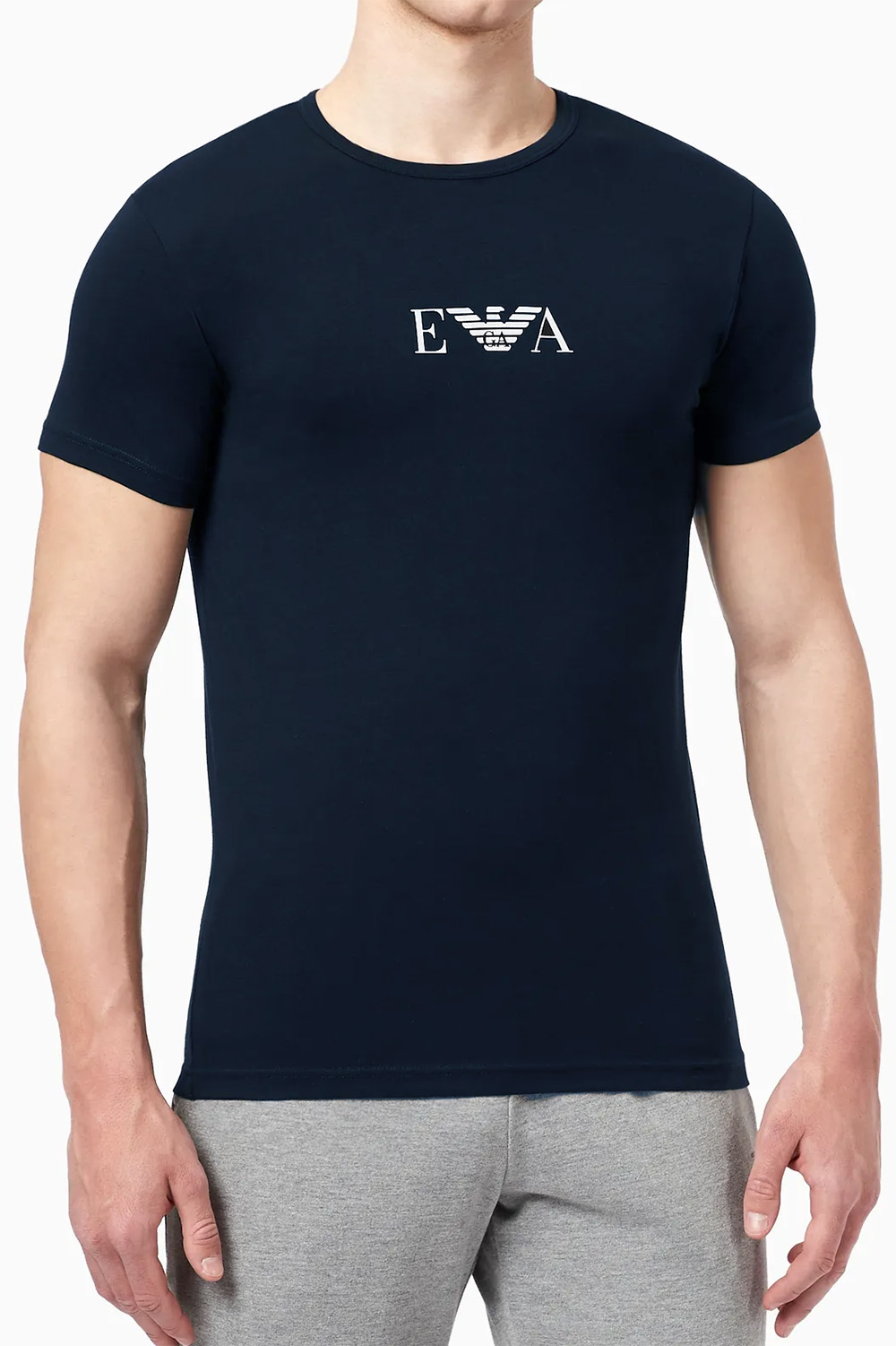 Armani T-shirts Monogram 2-pack blauw