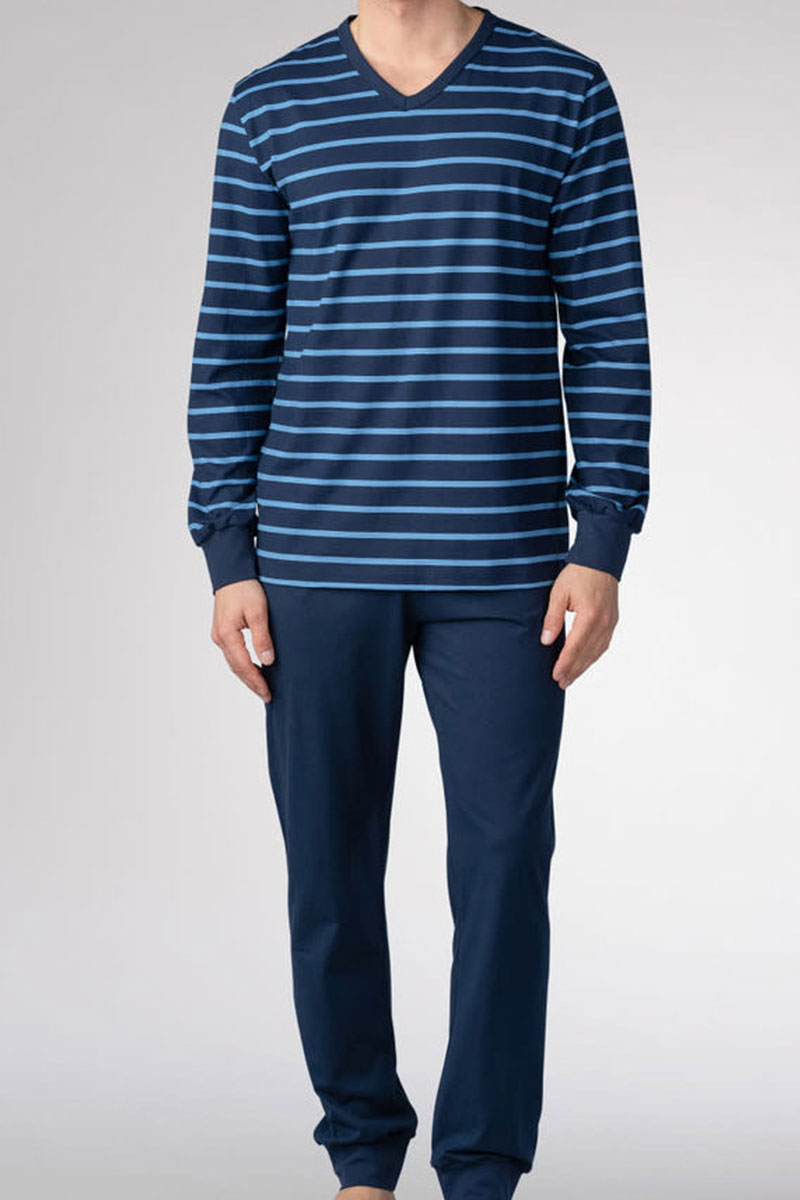 Mey Pyjama met V-hals Sratfort blauw
