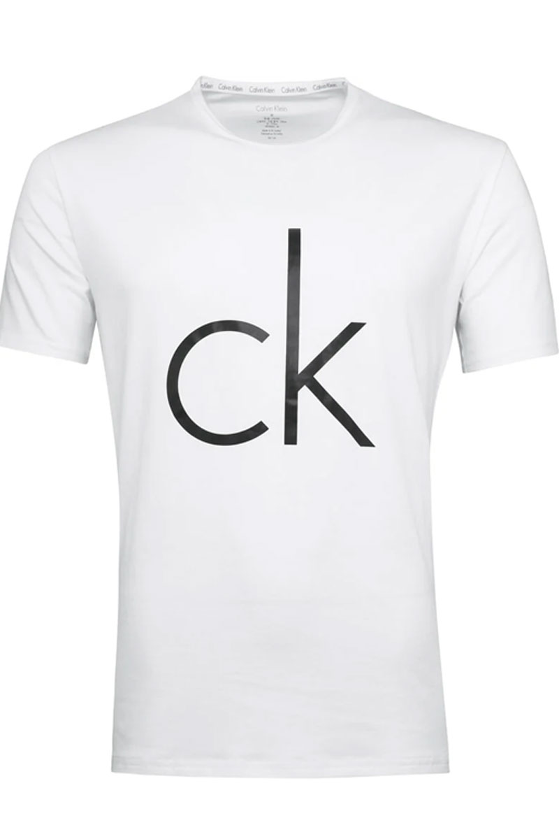 Calvin Klein pyjama shirt wit met zwart logo 