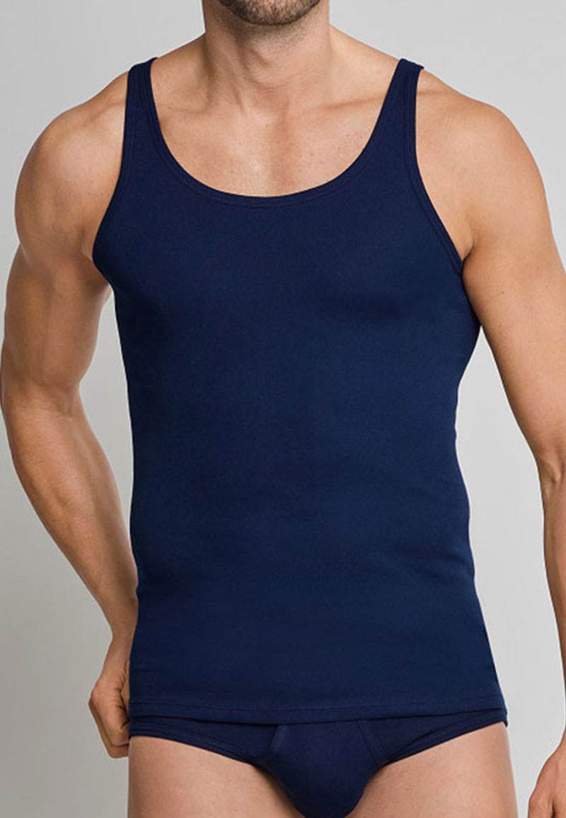 Schiesser hemden original fijnrib blauw 2-pack