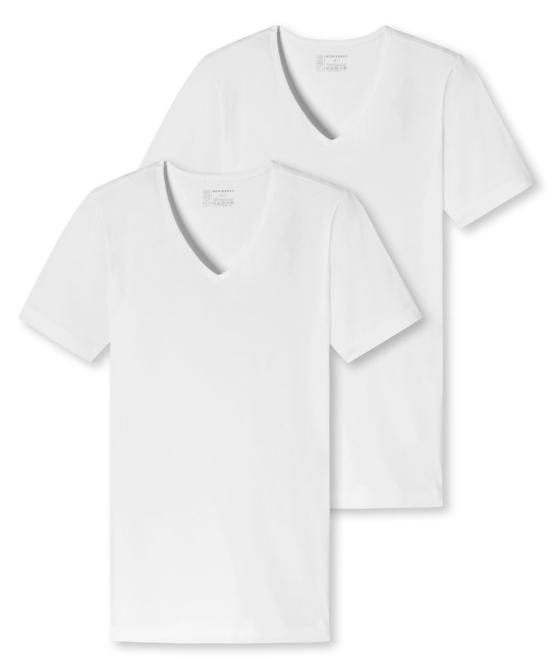 Schiesser T-shirts wit V-hals 2-pack