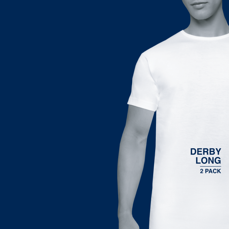 Alan Red T-shirts Derby extra lang wit 2-pack