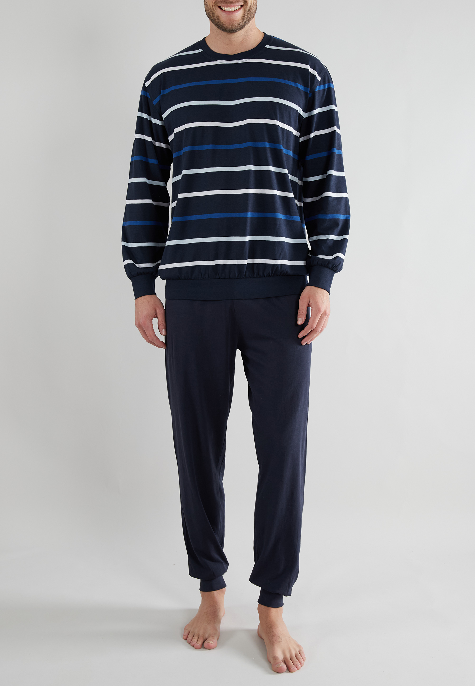 Gotzburg pyjama klima activ met boorden blauw 