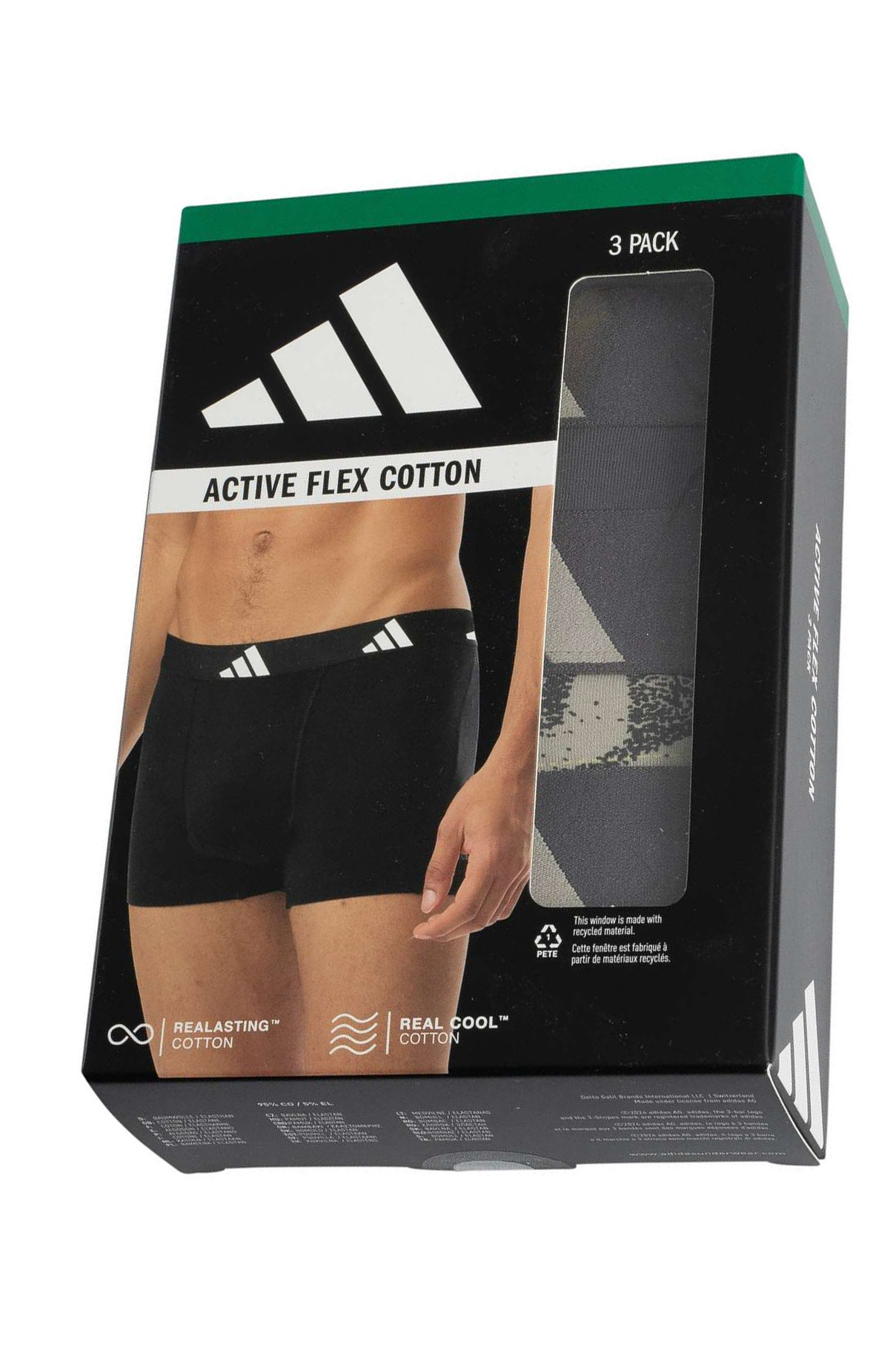Adidas Boxershorts 3-pack flex cotton beige grijs