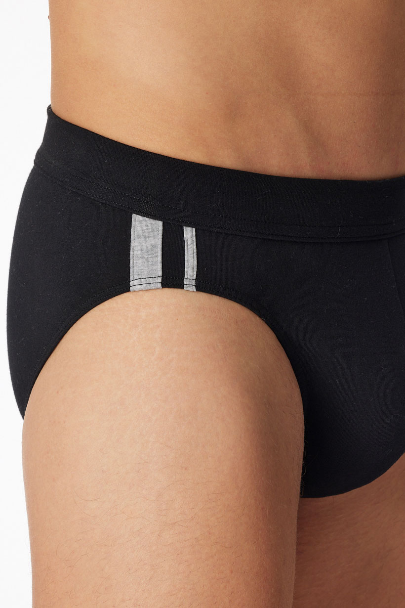 Schiesser Rio slips 95/5 met zachte band zwart 3-pack