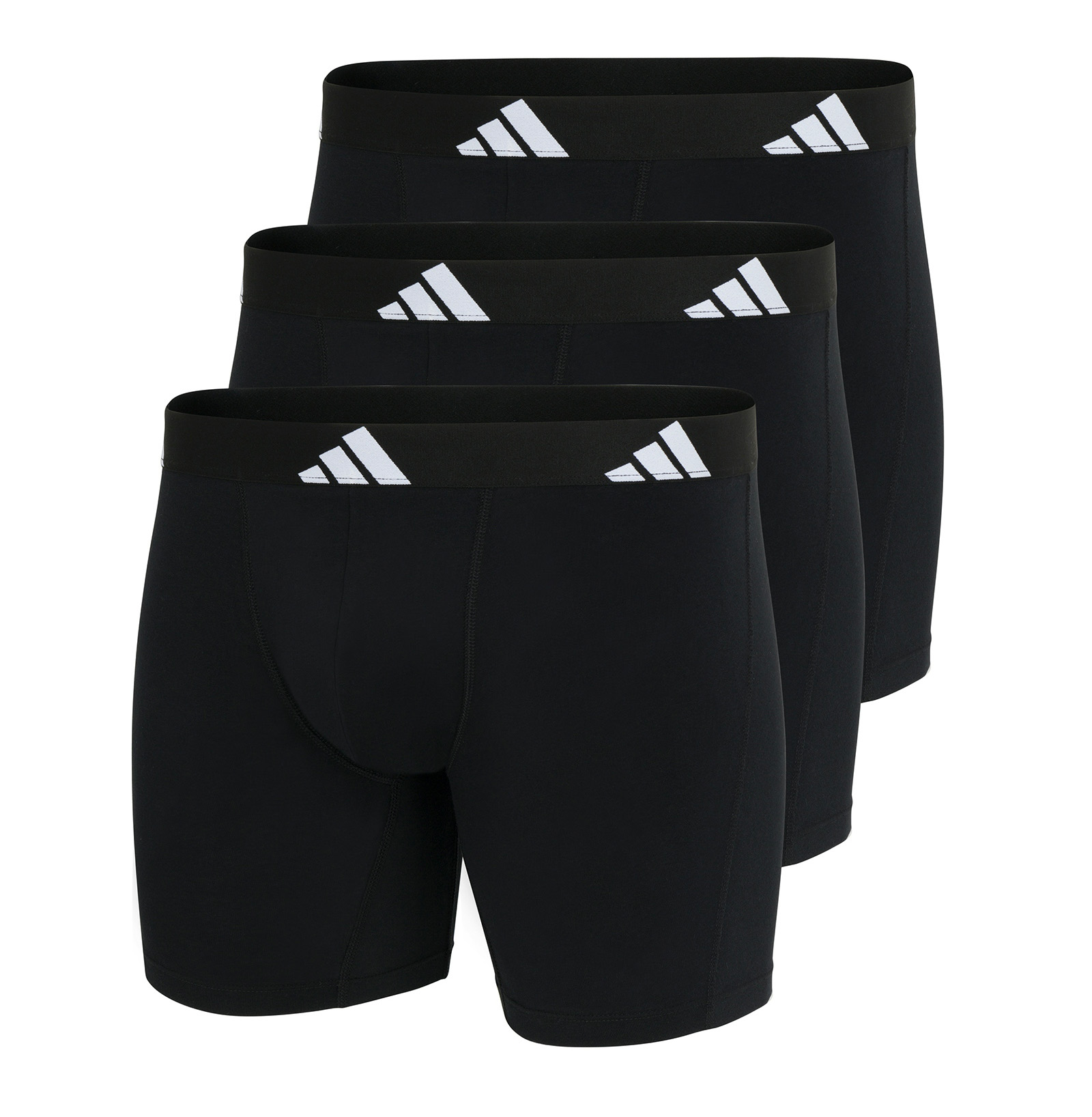 Adidas Boxershorts flex cotton lang 3-pack zwart 