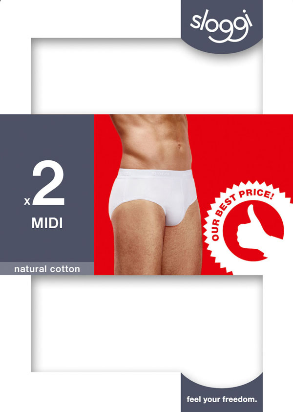 Sloggi midi slip 24/7 wit verpakking