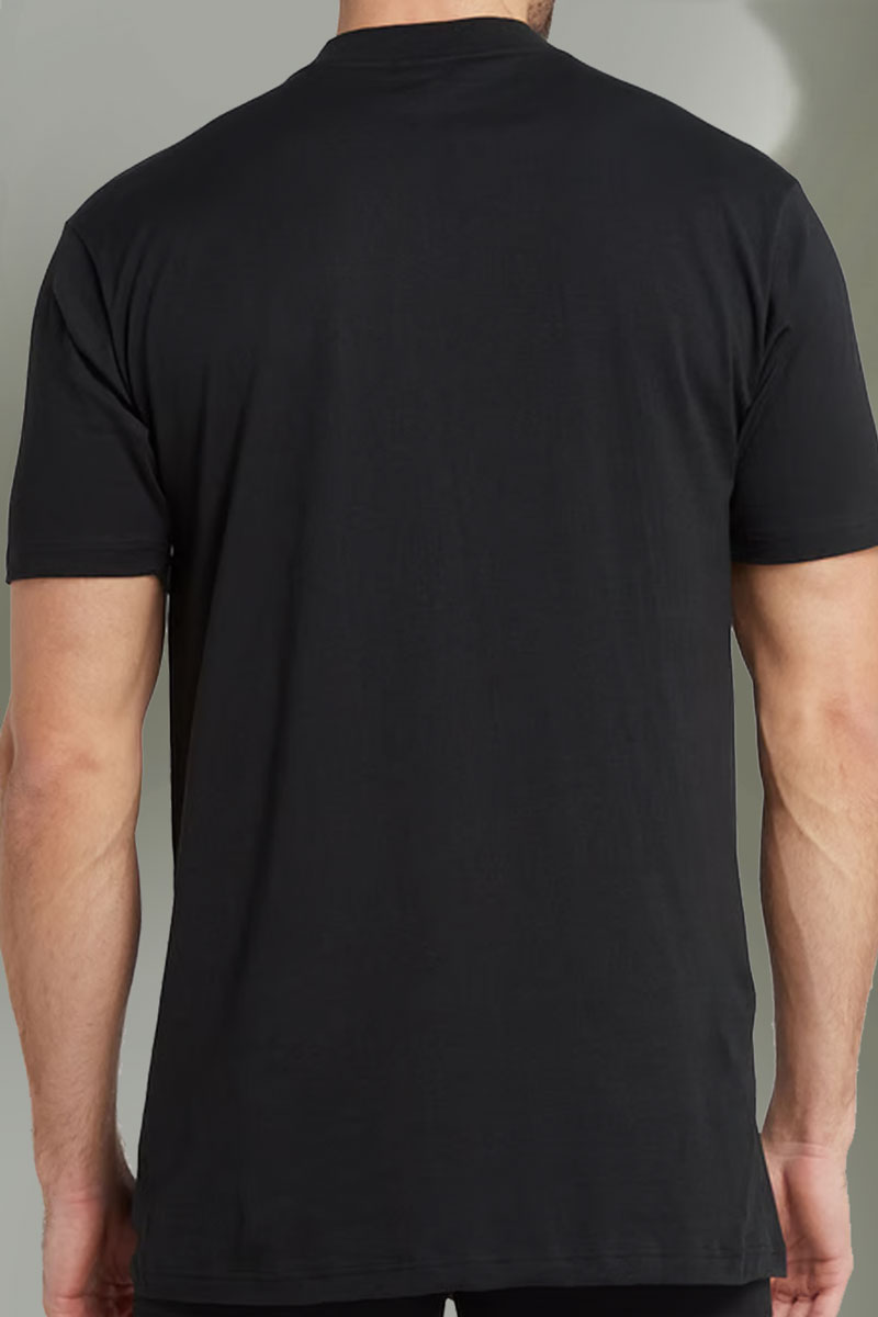 Hom T-shirt Harro met hoge boord zwart