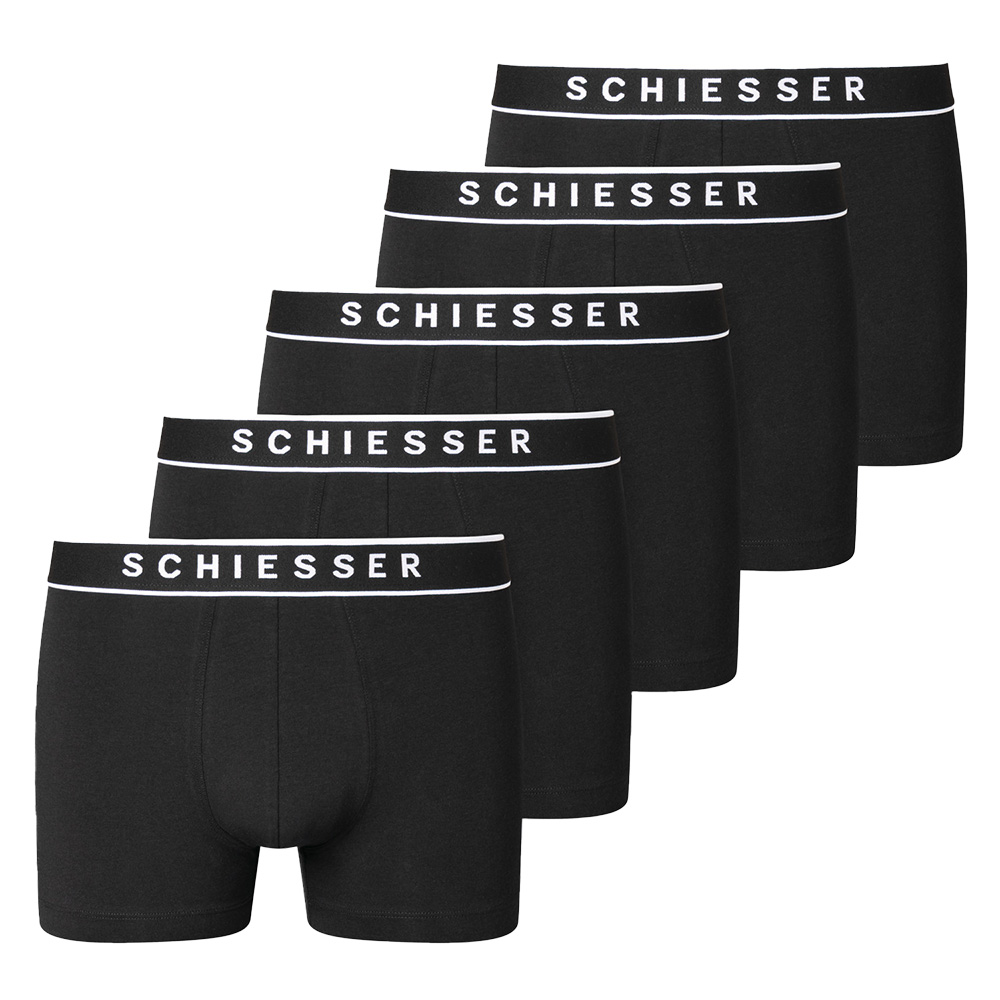 Schiesser Boxershorts 95/5 zwart 5-pack 