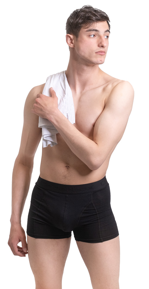 Onderbox boxershort zwart voorkant