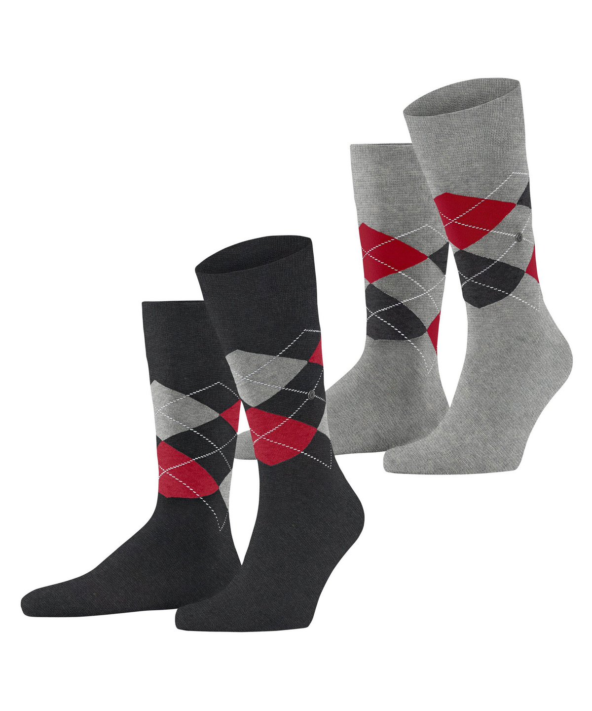 Everyday Argyle heren sokken 2-paar antraciet-grijs 
