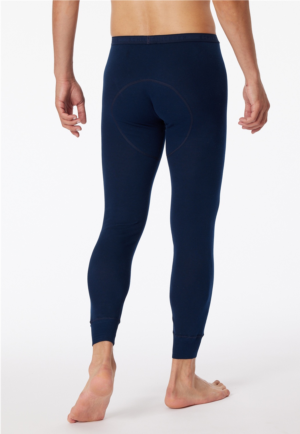 Schiesser Lange onderbroek met gulp blauw